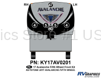 6 Piece 2017 Avalanche Fifth Wheel Front Graphics Kit
