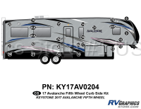 25 Piece 2017 Avalanche Fifth Wheel Curbside Graphics Kit