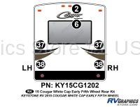 6 Piece 2014 Cougar Early Edition White Cap Fifth Wheel Rear Graphics Kit
