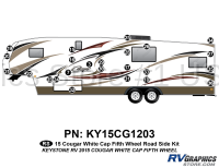 24 Piece 2014 Cougar White Cap Fifth Wheel Roadside Graphics Kit