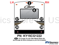 6 Piece 2014 Cougar X-Lite White Cap Fifth Wheel Rear Graphics Kit