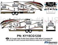 65 Piece 2014 Cougar Hi-Pro Fifth Wheel Early Edition Complete Graphics Kit