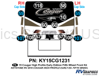 13 Piece 2014 Cougar Hi-Pro Fifth Wheel Early Edition Front Graphics Kit