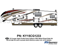 23 Piece 2014 Cougar Hi-Pro Fifth Wheel Early Edition Roadside Graphics Kit