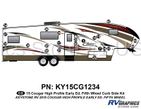 23 Piece 2014 Cougar Hi-Pro Fifth Wheel Early Edition Curbside Graphics Kit