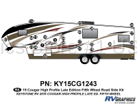 23 Piece 2014 Cougar Hi-Pro Fifth Wheel Later Edition Roadside Graphics Kit