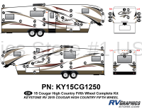 66 Piece 2014 Cougar Hi Country Fifth Wheel Complete Graphics Kit