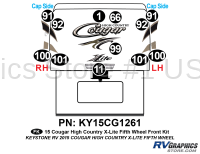 14 piece 2015 Cougar High Country X-Lite Fifth Wheel Front Graphics Kit