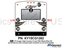 6 piece 2015 Cougar High Country X-Lite Fifth Wheel Rear Graphics Kit