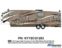 29 piece 2015 Cougar High Country X-Lite Fifth Wheel Roadside Graphics Kit