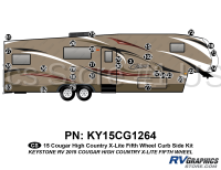 29 piece 2015 Cougar High Country X-Lite Fifth Wheel Curbside Graphics Kit