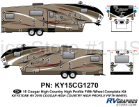 61 Piece 2014 Cougar High Country Hi Profile Fifth Wheel Complete Graphics Kit