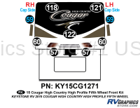 9 Piece 2014 Cougar High Country Hi Profile Fifth Wheel Front Graphics Kit