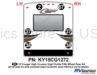 6 Piece 2014 Cougar High Country Hi Profile Fifth Wheel Rear Graphics Kit