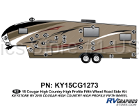 23 Piece 2014 Cougar High Country Hi Profile Fifth Wheel Roadside Graphics Kit