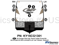 9 Piece 2014 Cougar Flat Cap Half Ton Travel Trailer Front Graphics Kit