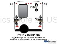 6 Piece 2014 Cougar Flat Cap Half Ton Travel Trailer Rear Graphics Kit