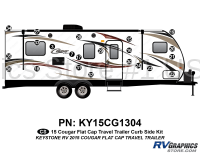 22 Piece 2014 Cougar Flat Cap Half Ton Travel Trailer Curbside Graphics Kit