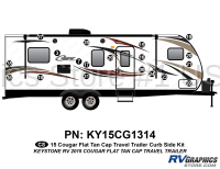 20 Piece 2014 Cougar Tan Flat Cap Travel Trailer Curbside Graphics Kit