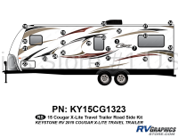 24 Piece 2014 Cougar X-Lite Travel Trailer Roadside Graphics Kit