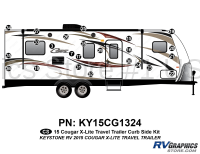 24 Piece 2014 Cougar X-Lite Travel Trailer Curbside Graphics Kit