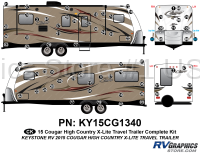 74 Piece 2015 Cougar High Country X-Lite Complete Graphics Kit