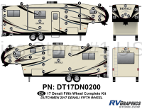 61 Piece 2017 Denali Fifth Wheel Complete Graphics Kit