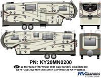 70 Piece 2020 Montana Fifth Wheel WITH Front Window Complete Graphics Kit