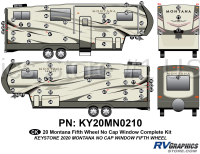 70 Piece 2020 Montana Fifth Wheel NO Front Window Complete Graphics Kit