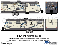 52 Piece 2018 Puma Travel Trailer Flat Cap Version Complete Graphics Kit