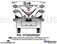 11 Piece 2020 Mountain Series Glacier Peak Fifth Wheel Front Graphics Kit