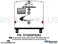 4 Piece 2020 Mountain Series Glacier Peak Fifth Wheel Rear Graphics Kit