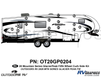 19 Piece 2020 Mountain Series Glacier Peak Fifth Wheel Curbside Graphics Kit