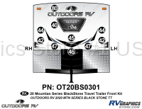 10 Piece 2020 Mountain Series Blackstone Travel Trailer Front Graphics Kit