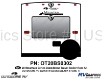 2 Piece 2020 Mountain Series Blackstone Travel Trailer Rear Graphics Kit