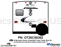 4 Piece 2020 Mountain Series Creekside Travel Trailer Rear Graphics Kit