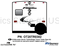 4 Piece 2020 Mountain Series Timber Ridge Travel Trailer Rear Graphics Kit