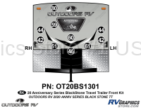 10 Piece 2020 Anniversary Series Blackstone Travel Trailer Front Graphics Kit