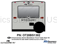 2 Piece 2020 Anniversary Series Blackstone Travel Trailer Rear Graphics Kit