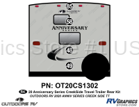 4 Piece 2020 Anniversary Series Creekside Travel Trailer Rear Graphics Kit