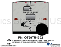 4 Piece 2020 Anniversary Series Timber Ridge Travel Trailer Rear Graphics Kit