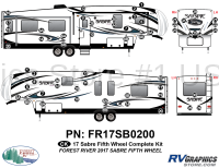 58 Piece 2017 Sabre Fifth Wheel Complete RV Graphics Kit