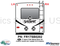3 Piece 2017 Sabre Fifth Wheel Rear RV Graphics Kit