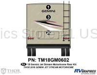 3 Piece 2018 Gemini Motorhome Rear Graphics Kit-Neutral Version