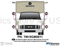 5 Piece 2018 Gemini Motorhome Front Graphics Kit-Blue Version