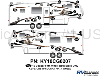 32 Piece 2010 Cougar Fifth Wheel Both Sides Graphics Kit
