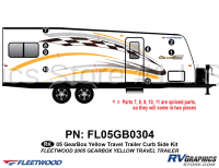 8 Piece 2005 Gearbox Travel Trailer Curbside Graphics Kit Yellow Version