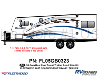 8 Piece 2005 Gearbox Travel Trailer Roadside Graphics Kit Blue Version