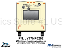 3 Piece 2017 North Point Fifth Wheel Rear Graphics Kit