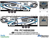 40 Piece 2016 Sandsport Fifth Wheel Complete Graphics Kit